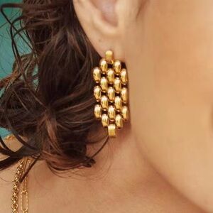 NEW Heirloom Cocktail Earrings 18K Gold Plated Monica Vinader STYLE N19